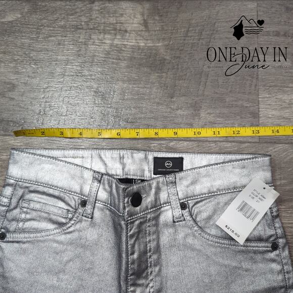 Adriano Goldschmied Coated Denim Straight Leg Jeans Size 27 (4) - Picture 3 of 6